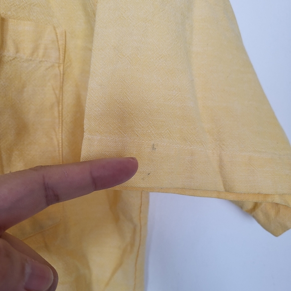 Ruff Hewn Shirt Men's M   Button Down Short Sleeve Yellow - Picture 8 of 8